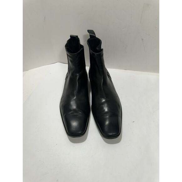 BOSS by Hugo Boss Men's Black Leather Slip On Boot Size 10 Booties Classic - Picture 3 of 9